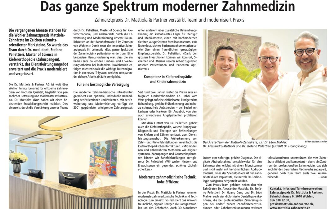 Wohler Anzeiger berichtet über unsere Praxiserweiterung
